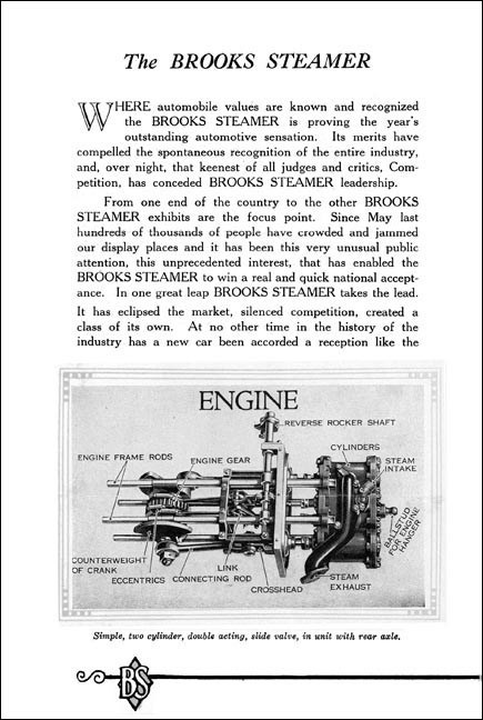 Brooks Model 2 Sedan Steamer Brochure